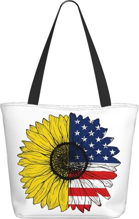 AOOEDM Sunflower American Flag Ladies Shopping Bag 13x11x7in.The Perfect ValentineS Day Gift.It Is The Best ValentineS Day Gift For Mom, Daughter, Wife,Etc