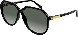 Valentino Vg 0026S Oversized Ronde Zonnebril - Dames - Zonnebrillen - Zwart - 61 MM - Accessoires