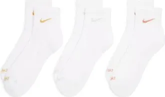Nike 3-Pack Dri-FIT Everyday Ankle Socks in Multi-Color/ivory at Nordstrom, Size Medium