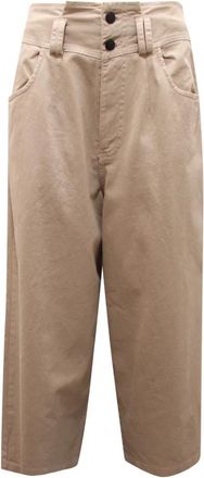 Emma & Gaia 22P803 Broek met wijde pijpen - Dames - Wijde Broeken - Beige - S - Broeken
