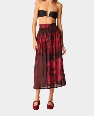 Natalie Martin Bella Skirt In Ament Snake Oxblood
