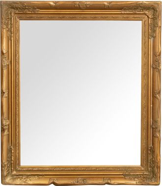 Biscottini International Biscottini - Espejo De Pared 74x64x4 Espejo Rectangular Desgastado Espejo De Ba&ntilde;o Marco Dorado Antiguo Espejo De Maquillaje De Pared Vintage