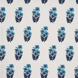 Ballard Designs Leila Block Print Drapery Panel - Indigo, 50W x 120L - Ballard Designs
