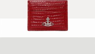 Vivienne Westwood Flat Card Holder Mini Croc-embossed Red One Size Women