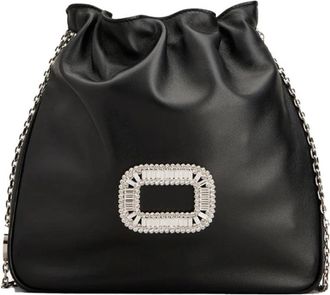 Roger Vivier Mini Pocket Pilgrim Stijl Tas - Dames - Schoudertassen - Zwart - ONE Size - Tassen
