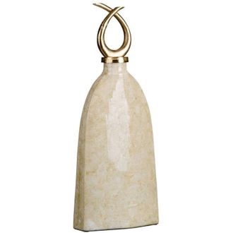 Bigbuy Jarr&oacute;n 24 X 13 X 64 Cm Cristal Dorado Metal Blanco