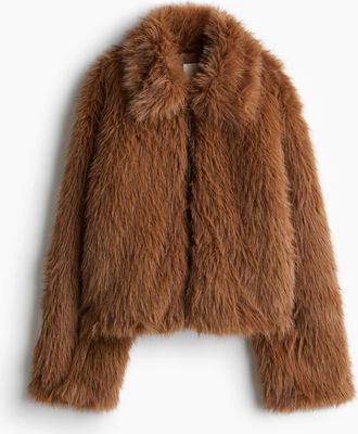 H&M Flauschige Jacke - Braun
