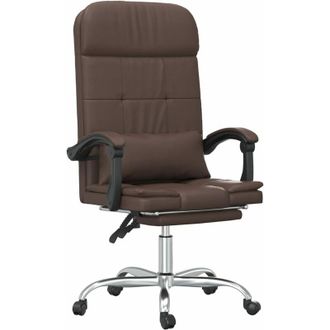 vidaXL Furniture Limited - Silla De Oficina Reclinable Masaje Cuero