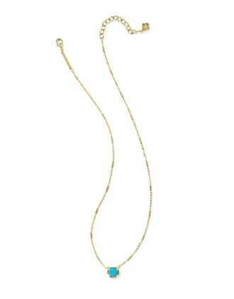 Kendra Scott Womens Mabel Pendant Necklace In Gold Bronzed Veined Turquoise