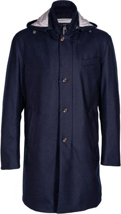 Montecore Heren wollen jas met veren vulling - Heren - Parka Jassen - Blauw - M - Wol - Jassen