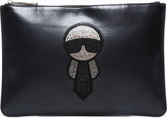 Fendi Black Rhinestone Clutch Bag (Pre-Owned)