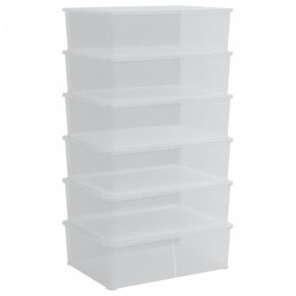 vidaXL Plastic Storage Boxes 6 pcs 25 l Stackable Vidaxl