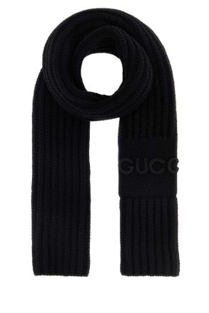 Gucci Black Wool Blend Scarf