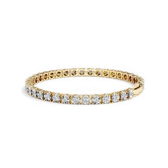 The Diamond Store Mens Lab Diamond 1.00ct Tennis Bracelet in 18K Gold Vermeil