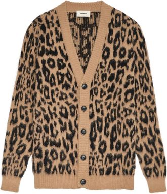 A Paper Kid leopard print cardigan - men - Alpaca/Polyacrylic/Nylon/Polyester - 48 - Neutrals