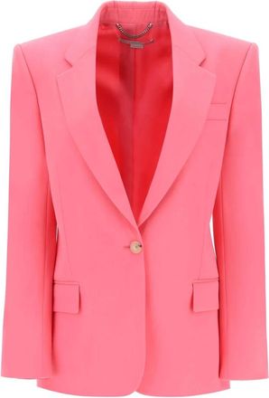 Stella McCartney Wollen Blazer met Enkele Knoopsluiting - Dames - Blazers - Roze - M - Wol - Jassen