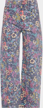 Mother The Patch Pocket Floral Wide-Leg Jeans