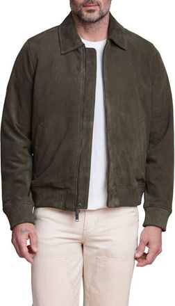 Bagatelle Suede Bomber Jacket in Chive at Nordstrom, Size X-Large