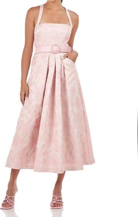 Kay Unger Morgana Tea Length Dress In Pink/mauve