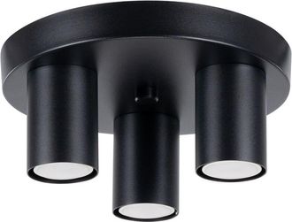 Wonderlamp Plaf&oacute;n Vaza Negro, 3 Luces