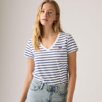 Levi's Perfect V Neck Tee - Womens - XS - Blue