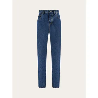Ferragamo MenS Dark Blue Cotton Trousers, Size 54