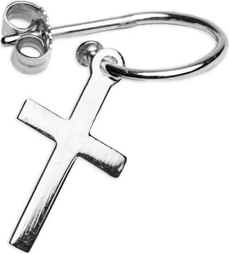 Saskia Diez Orecchino a cerchio con croce - Argento