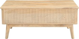 Miliboo Mesa De Centro Elevable Rectangular De Madera Maciza De Mango L100 Cm Alda