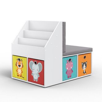 Vicco Estanter&iacute;a Infantil Onix, Blanco, 97.1 X 78.4 Cm Con 6 Cajas Plegables Opc.1