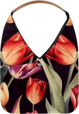 Generic Pretty Tulip Reusable Lightweight Grocery Bags - Foldable Into Compact Pouch, Washable & Sturdy, Multipurpose for Shopping and Travel