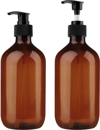 OEM Dispensador De Jab&oacute;n Recargable - Pl&aacute;stico Pp5 Marr&oacute;n Con Bomba - Para Cocina Y Ba&ntilde;o - 500 Ml - Marr&oacute;n - 2 Unidades