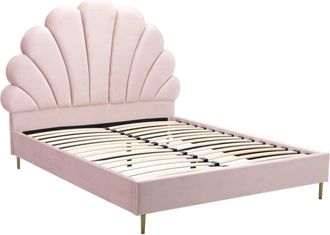 Vente-Unique Letto conchiglia 140 x 190 cm Velluto Rosa - LIVAYA