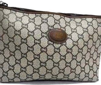 Gucci Beige Brown Pvc Leather Clutch Bag (Pre-Owned)