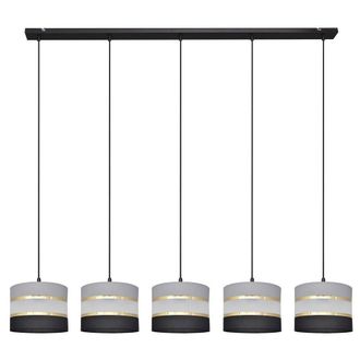 Netlighting Helen Straight Bar Pendant Ceiling Light Black Gold Grey 115cm