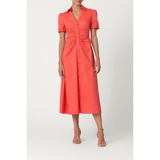 Shoshanna Cotton Poplin Barnet Dress in Tangerine at Nordstrom, Size 10