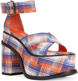 Azalea Wang Jaetyn Platform Sandal in Orange Multi at Nordstrom, Size 6.5