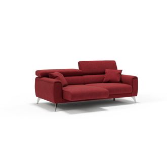Divani.Store Caravaggio Sof&aacute; Con Asientos Deslizantes En Tela Suave E Impermeable 199 Cm Rojo