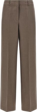 PESERICO Brown Linen trousers