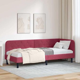 vidaXL Estructura De Cama En Esquina Rosa 80 X 200 Cm Terciopelo