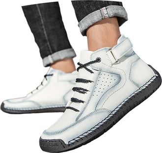 Generic Women Ankle Boots 2026 Casual Detail Flat Sole Lace Up Outdoor High Top Shoes for Daily Walking and Leisure Activities (White, 8.5)