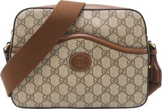 Gucci Beige Gg Supreme Leather Shoulder Bag (Pre-Owned)
