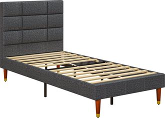 HOMCOM 3ft Upholstered Single Bed Frame W/ Wooden Slat No Box Spring Needed | TJ Hughes