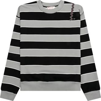 Marni Felpa a righe con logo - Grigio