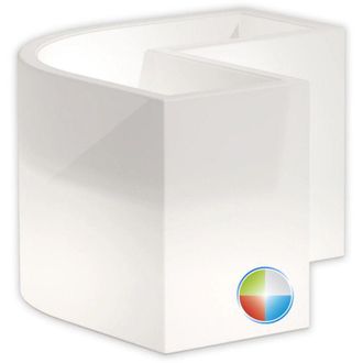 Monacis Jardinera De Resina Luminosa Lampara Rectangular 80x80x35x72x72x27 Cm Mod. Flowerpot Angular Led Led Multicolor Con Bater&iacute;a Solar