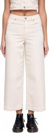 Hidden Jeans Cropped Wide Leg Jeans In Off White