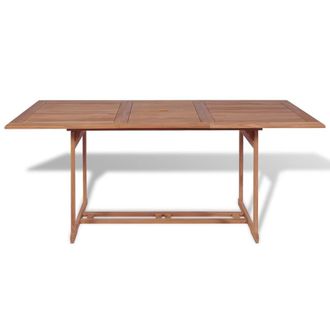 Berkfield Home Garden Table 180x90x75 cm Solid Teak Wood in Brown | Size: 180 x 90 x 75 cm