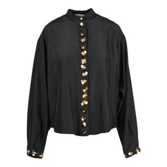 Forte_Forte Dames, Blouses & Shirts, Zwart, Maat: M Zijde