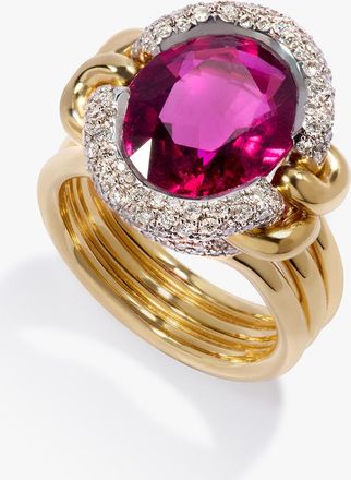 Annoushka Knuckle Dust Rubellite Tourmaline & Diamond Ring