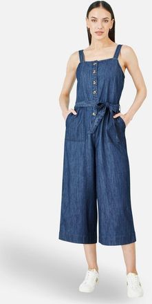 Yumi Chambray Button Through Jumpsuit in Blue at Nordstrom, Size 12