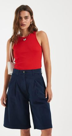 Tommy Jeans Pantaloncini chino a vita alta color blu navy